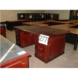 DESK, CREDENZA, & FILE CABINET (X3)
