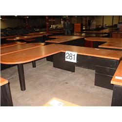 L SHAPE DESK W/2 DRW LATERAL FILE (X2)