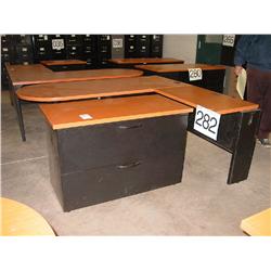 L SHAPE DESK W/2 DRW LATERAL FILE (X2)