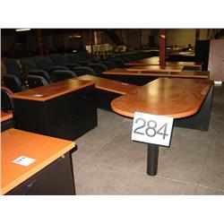 L SHAPE DESK W/2 DRW LATERAL FILE (X2)