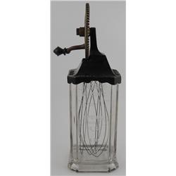 Silvers Brooklyn Square Glass Jar & Wire-Whip Eggbeater