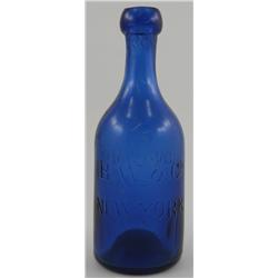 Cobalt Blue Blob Top Soda Bottle