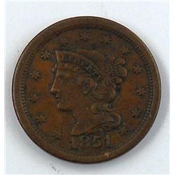 1851 Braided Hair Liberty Head Large Cent