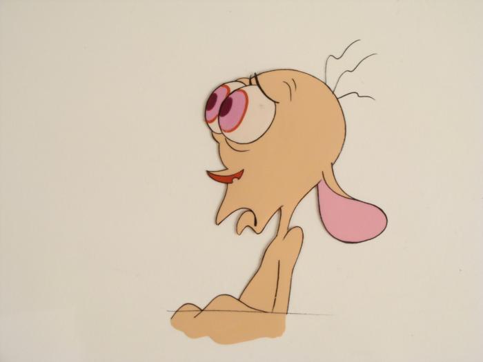 Worried Original Animation Ren And Stimpy Cel Dog Art