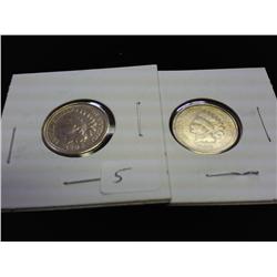 2-GOLD PLATED INDIAN HEAD CENTS WITH LOOPS
