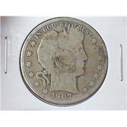 1907 BARBER HALF DOLLAR