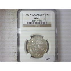 1993-W BILL OF RIGHTS HALF NGC MS69