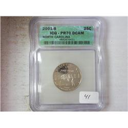 2001-S NC QUARTER ICG PR70DCAM