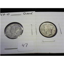 1928-D & 31-D MERCURY DIMES