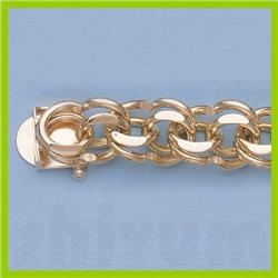 Genuine 7.5" 14kt Italian Gold-Yellow 11.0mm, Charm Bracelets Gauge:V399, 36.2gr