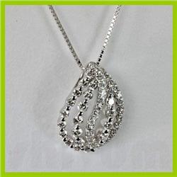 Genuine 0.670 Leaves Diamond Pendant 18kt Gold-White