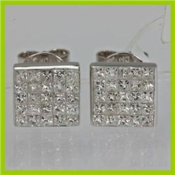 Genuine 0.980 ctw Diamond Earring 18kt Gold-White