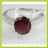 Image 1 : Genuine 4.66 ctw Ruby & Diamond  Ring 18kt Gold-White