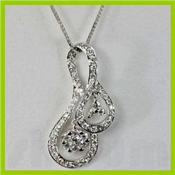 Genuine 0.67 ctw Diamond Pendant 18kt Gold-White