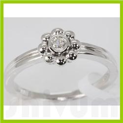 Genuine 0.08 ctw Diamond Ring 14K White Gold