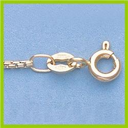 Genuine 16" 14kt Italian Gold-Yellow or White 1.2mm,  8 Sided Box Chain Gauge:22, 3.6gr
