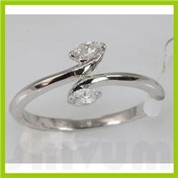 Genuine 0.19 ctw Diamond Ring 14K White Gold