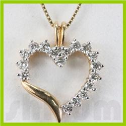 Genuine 0.5ctw Diamond Necklace14K Gold 1.55g