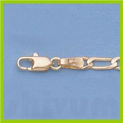 Genuine 16" 14kt Italian Gold-Yellow 3.1mm, Figaro Chain Gauge:080, 7gr