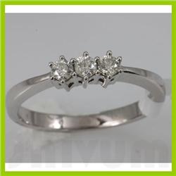 Genuine 0.25 ctw Diamond Ring 14K White Gold