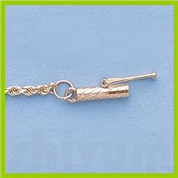 Genuine 16" 14kt Italian Gold-Yellow 1.5mm, D/C  Rope Chain Gauge:D/C or Reg.,  3.9gr