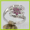 Image 3 : Genuine  1.13 ctw Ruby& Diamond Ring 14KT White Gold Ring Size 7