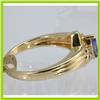 Image 2 : Genuine  0.34 ctw Tanzanite & Diamond Ring 14KT Yellow Gold Ring Size 7