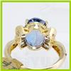 Image 3 : Genuine  3.42 ctw Tanzanite & Diamond Ring 14KT Yellow Gold Ring Size 7