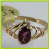 Image 1 : Genuine  0.97 ctw  Rhodolite  Ring  14KT Yellow Gold  Ring Size  7