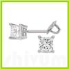 Image 1 : 1.50 ctw Princess cut Diamond Stud Earrings F-G, SI2