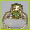 Image 3 : Genuine  6.56 ctw  Peridot Ring  14KT Yellow Gold  Ring Size  6
