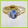 Image 1 : Genuine  1.37 ctw Tanzanite & Diamond Ring 14KT Yellow Gold Ring Size 7