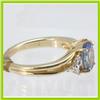 Image 2 : Genuine  1.37 ctw Tanzanite & Diamond Ring 14KT Yellow Gold Ring Size 7