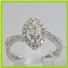 Image 1 : Genuine 0.67 ctw Princess Cut Marquee & Diamond Ring 18kt Gold-White 
