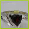 Image 1 : Genuine  2.81 ctw  Garnet Ring  14KT White Gold  Ring Size  7.5