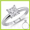 Image 1 : 0.85 ct Princess cut Diamond Solitaire Ring, F-G, I