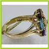 Image 2 : Genuine  3.2 ctw  Multi Sapphire Ring  14KT Yellow Gold  Ring Size  7