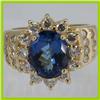 Image 1 : Genuine  5.54 ctw Tanzanite & Diamond Ring 14KT Yellow Gold Ring Size 7.5