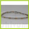 Image 1 : Genuine 2.01ctw Diamond Bracelet 14K Two Tone Gold 