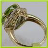 Image 3 : Genuine  9.86 ctw  Peridot Ring  14KT Yellow Gold  Ring Size  6