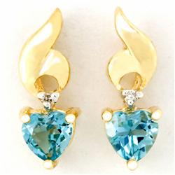 .82ct Heart Green Topaz Diamond Earrings 9k Gold (JEW-9251X)