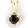 1.19k Black Sapphire Diamond 9k Gold Pendant (JEW-9310X)