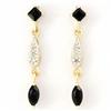 .66ct Black Sapphire Diamond 9k Gold Earrings (JEW-9215X)