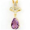 1.60ct Huge Pink Amehtyst Diamond 9k Gold Pendant (JEW-9295X)