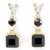 2.12ct Black Sapphire 12 Diamond 9k Gold Earrings (JEW-9228X)