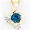 .62ct London Bl Topaz Diamond 9k Gold Pendant (JEW-9305X)