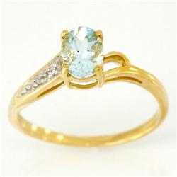 1.09k Natural Aquamarine Diamond 9k Gold Ring (JEW-9431X)
