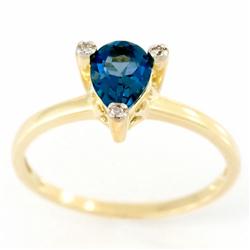 1.03ct London Bl Topaz Diamond 9k Solid Gold Ring (JEW-9458X)