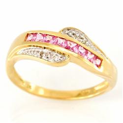 .7ct Princess Cut Pink Sapphire Diamond Ring Gold (JEW-9449X)