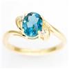 1.7ct London Bl Topaz Genuine Diamond 9k Gold Ring (JEW-9418X)